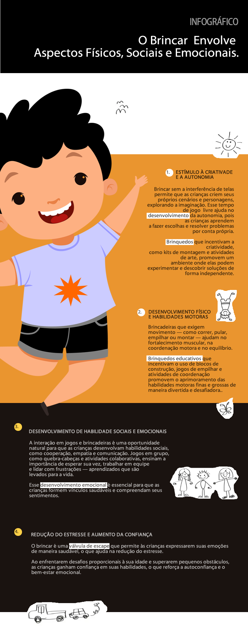 Infográfico: Os Benefícios do Brincar no Desenvolvimento Infantil